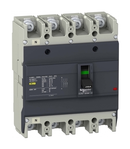 Силовой автомат Schneider Electric Easypact EZC 250, TM-D, 36кА, 4P, 160А