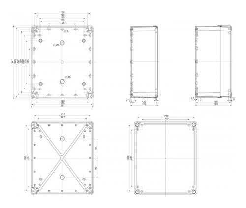 ПЛАСТ.КОРОБКА PK-UL IP66 192x164x105