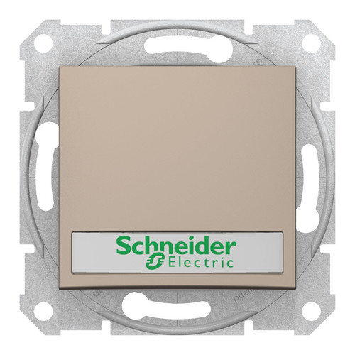 Выключатель 1-клавишный кнопочный Schneider Electric SEDNA, с подсветкой, скрытый монтаж, титан