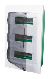 Распределительный шкаф Easy9 36 мод., IP40, встраиваемый, пластик, прозрачная дверь, с клеммами